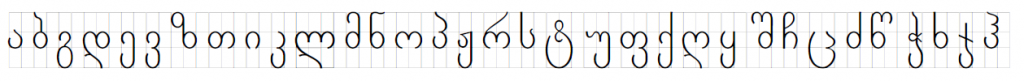 gruziński alfabet georgian alphabet