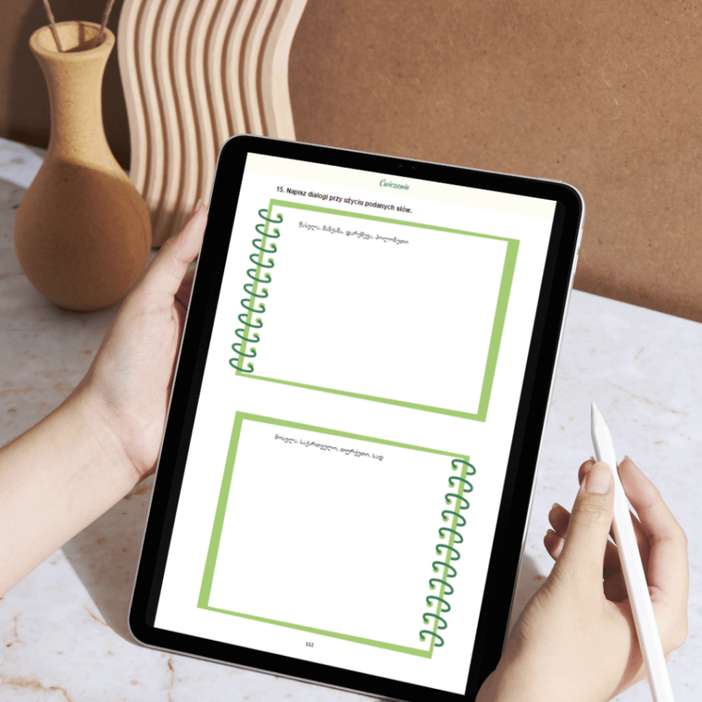 pisanie gruzińskich liter nauka gruzja podręcznik kurs online gruzińskiego